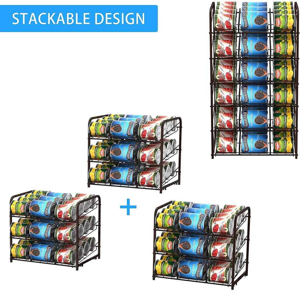 and Living 72 Capacity, Kitchen Countertops Organizer, Room For Large Pull Stackable Rack Suitable Can Cans Two-piece