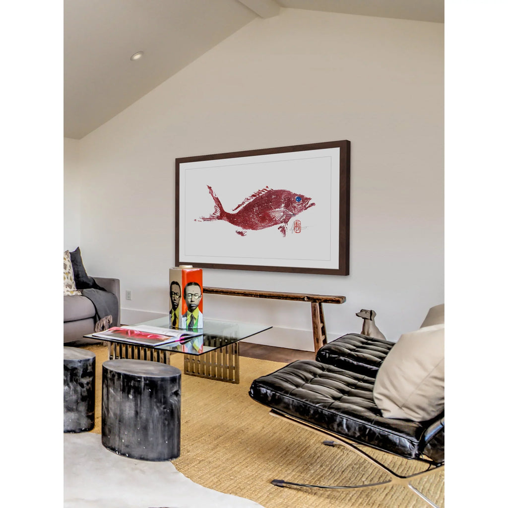 2" Print Framed "Red Snapper Painting