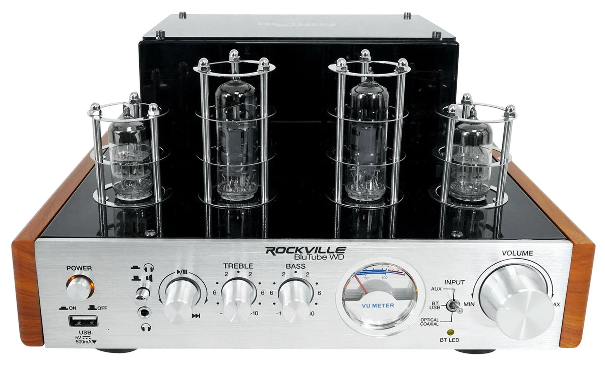 Bluetooth Rockville Tube WD Receiver Amplifier/Home Tower (2) + Speakers BluTube
