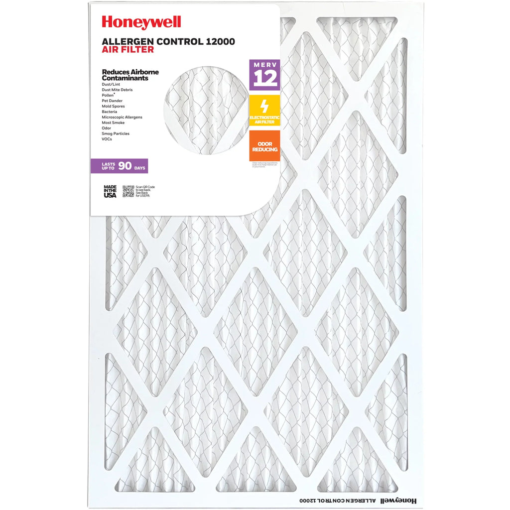 Pleated Honeywell Furnace Filter- 12 Pack 12 20x25x1 MERV Air HVAC