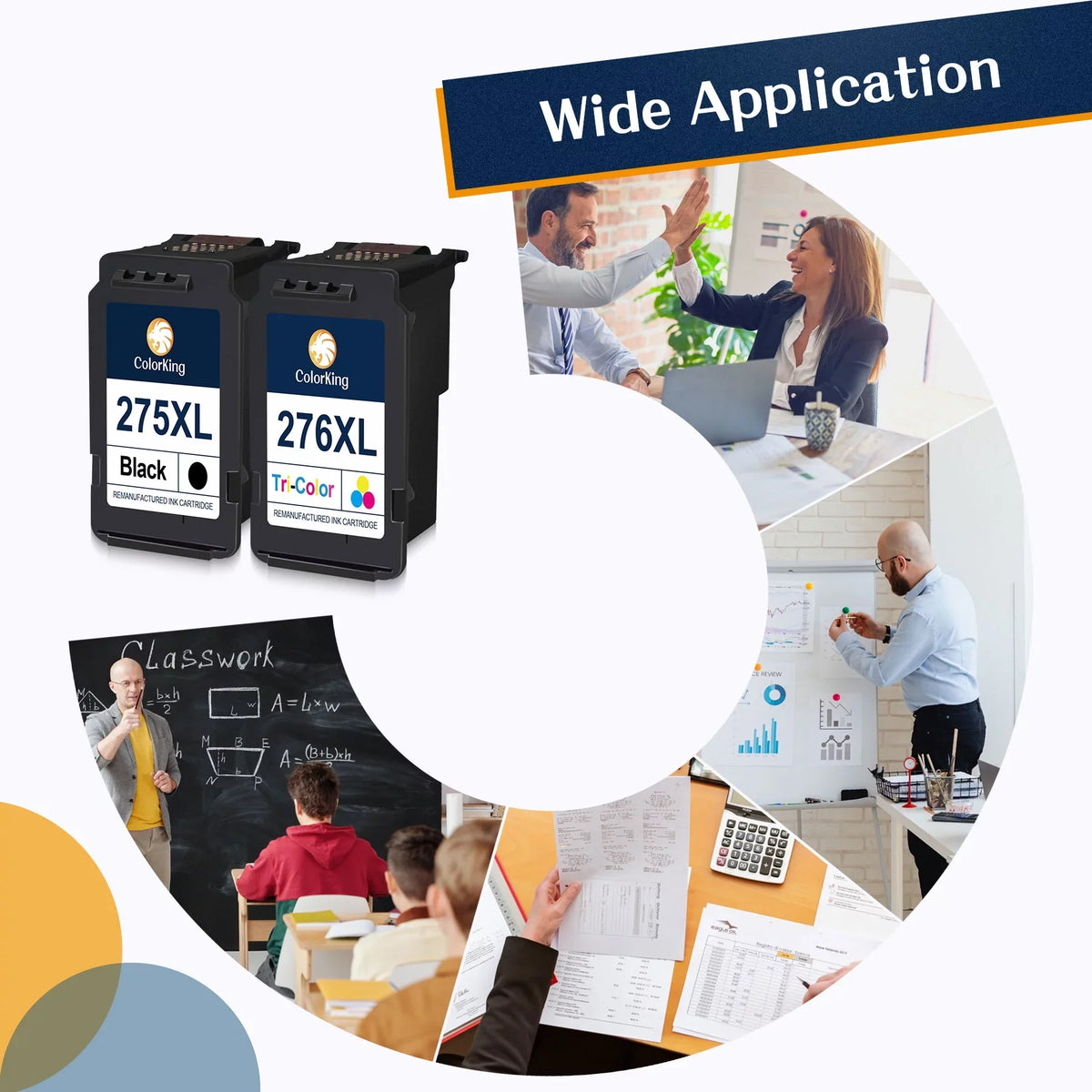(2 Canon TS3520 275 Black for TR4700 PIXMA Printers Pack) with Compatible TS3500 PG275 XL TS3522 275XL Cartridge Ink Canon TR4720 PG-275XL