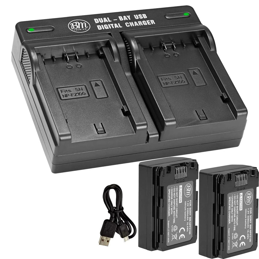 for A7R III, Batteries Charger III, a9 III, a7R A7R3, 2 a7 9R, Alpha Alpha IV, A9, NP-FZ100 II, Alpha a7S Sony and 9S a6600, Cameras Alpha BM Dual Bay
