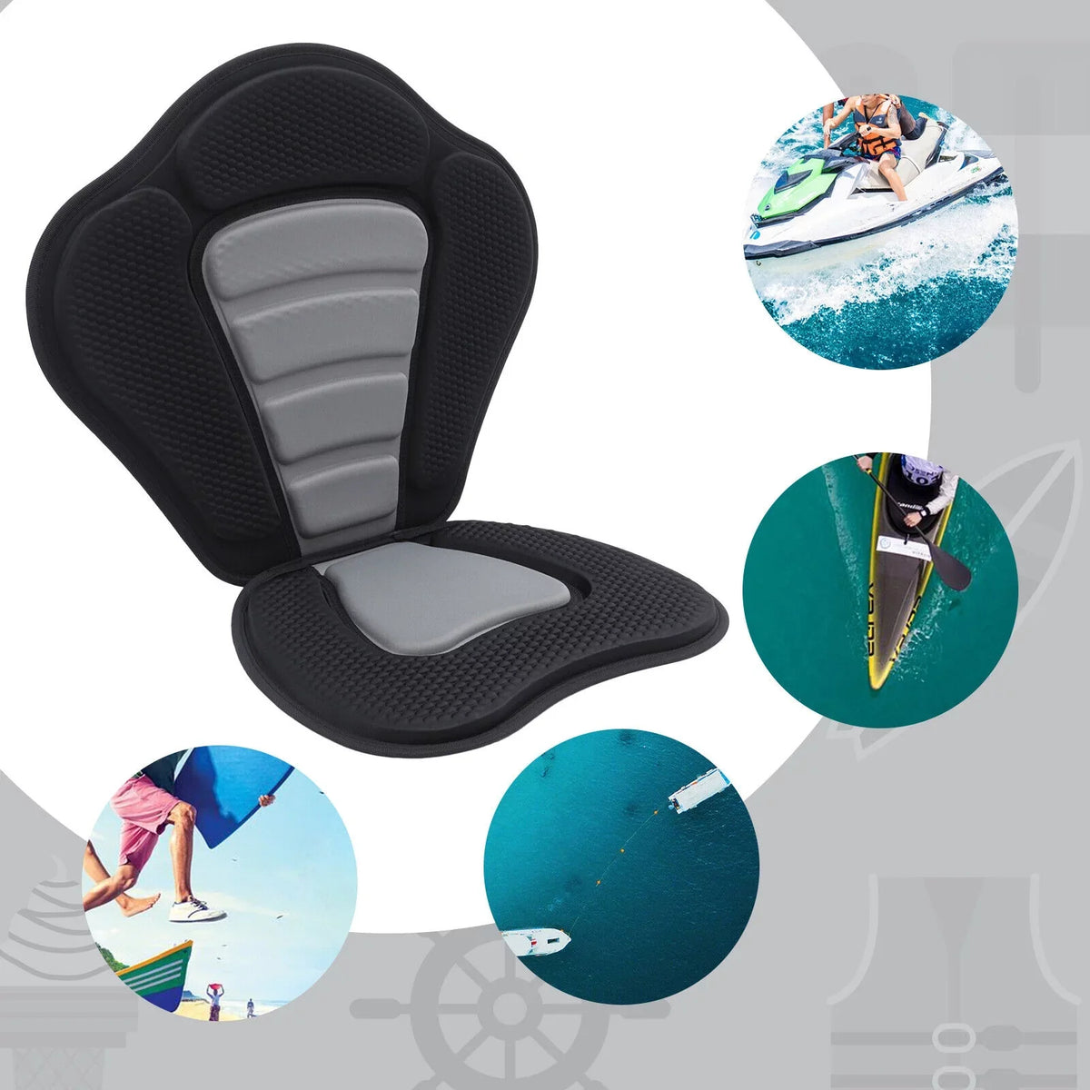 Seat Kayak Rest Storage Bag Seat Comfortable Padded Kayak Seat Seat w/ Cushion
