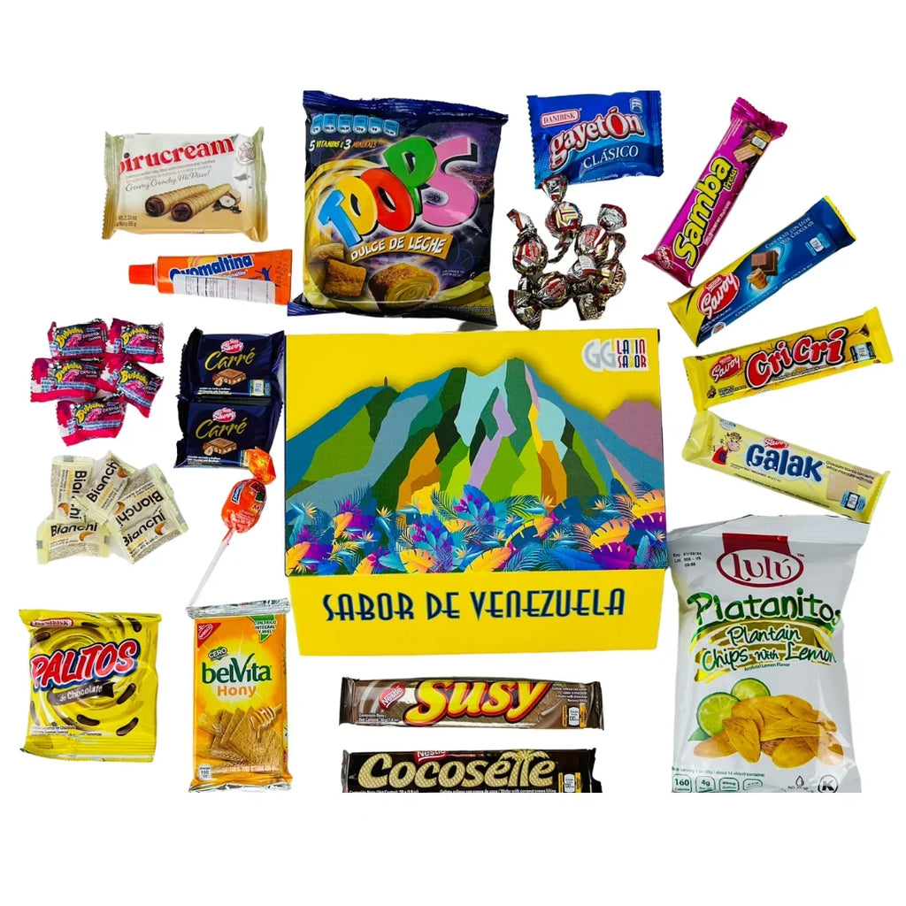 Susy Pack Assorted Gift Snacks Crate Venezuela Food Candies & SABOR Variety LATIN Toronto Sweet Chips Chocolate Cookies, Cocosette Mix Box