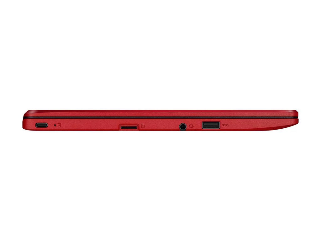 Intel ASUS Red, Chromebook 32GB 4GB Flash Storage, C223NA-DH02-RD Laptop Celeron, in RAM, 12,