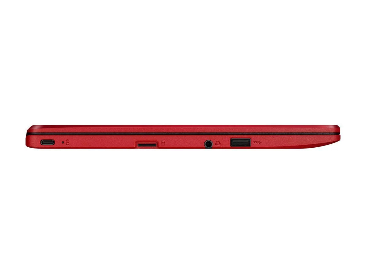 Intel ASUS Red, Chromebook 32GB 4GB Flash Storage, C223NA-DH02-RD Laptop Celeron, in RAM, 12,