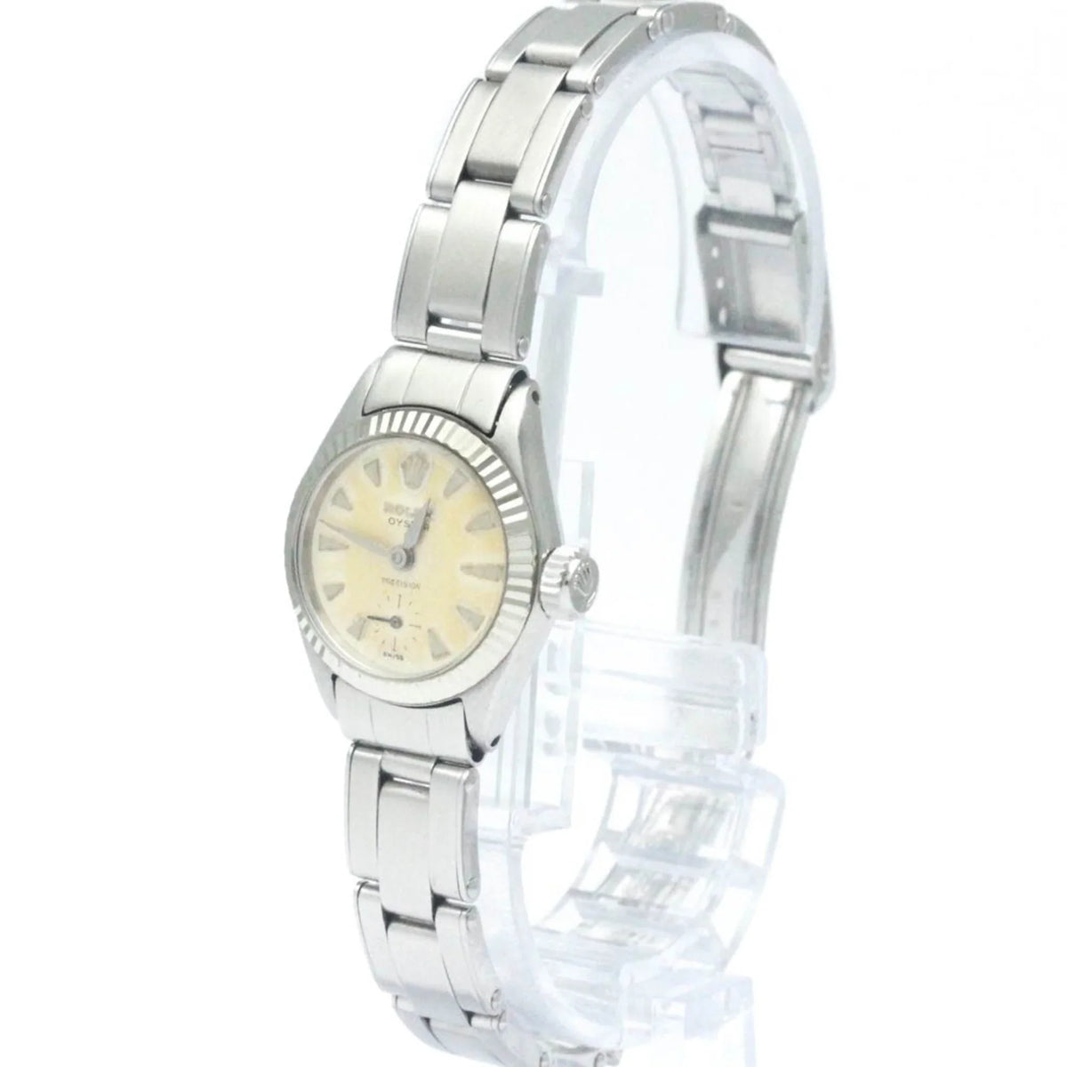 Stainless (Fair) Steel ROLEX Mens Pre-Owned Hand-Winding Precision 6525 Watch Vintage BF565424