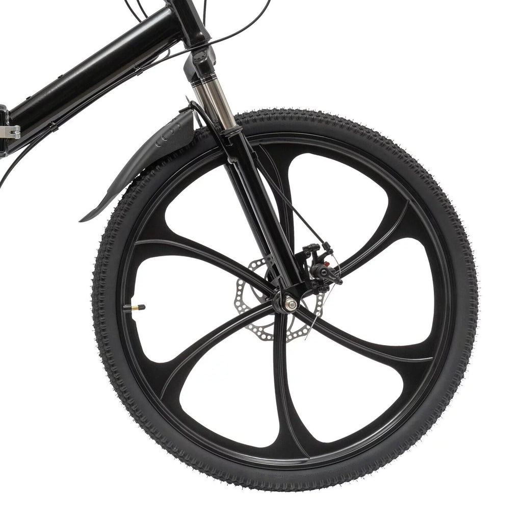 Carbon City 21-Speed Folding Bike Light 150kg/330lbs Shifter Miumaeov Bicycle Adult Steel Folding 26" Weight Camping Bike Black Max Loading