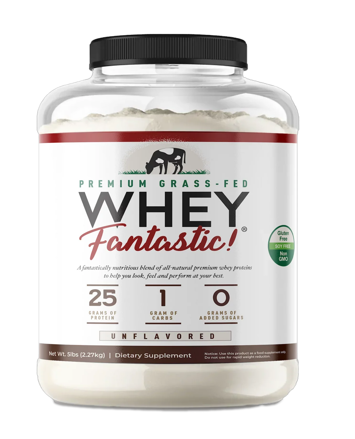 Unflavored, of 75 Fantastic Blend Proteins 5LB Grass - Whey 3 Optimum Whey Whey Servings – Fed Protein