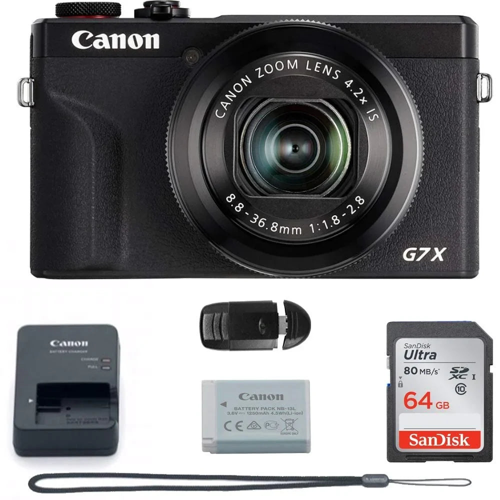 (64GB) G7 - 20.1-Megapixel Bundle Camera X Mark Basic - Canon PowerShot Digital III Black Accessories