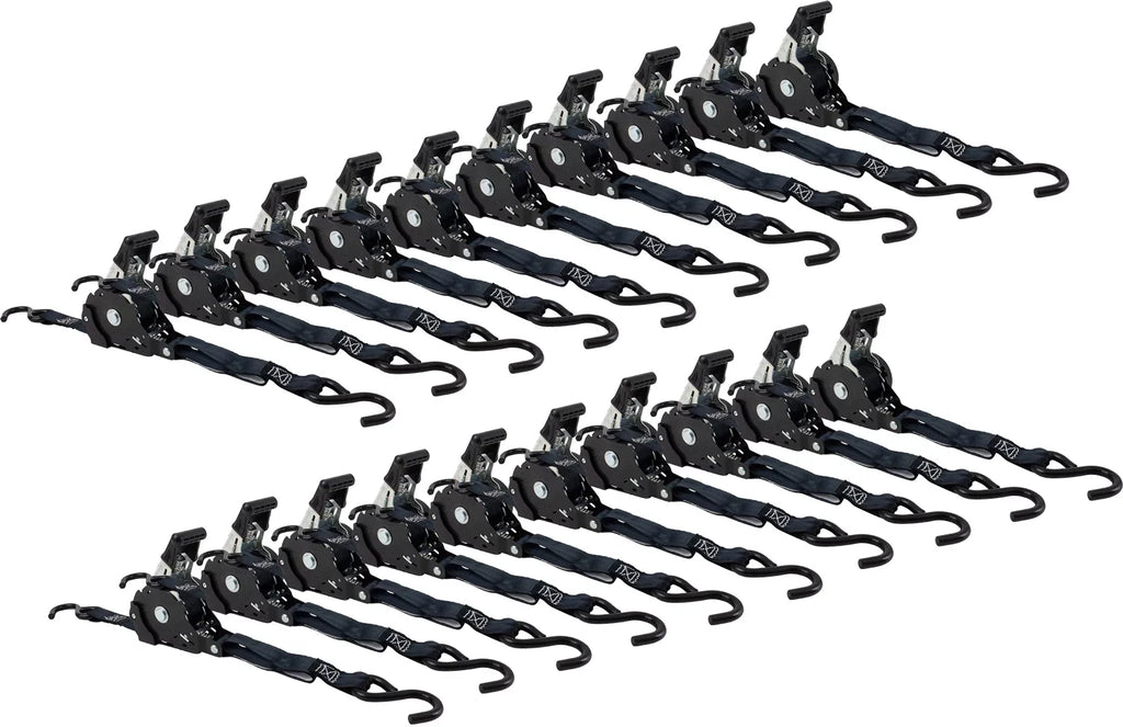'- Trailer Bikes: Retract with Motorcycles, Auto | Secure Pack Tight Tie-Down Retractable 1" Hook Ratchet & Straps for Pickup Coated S Straps x Ratchet 20 12' NO-RATCHETING ATVs, Tiedowns