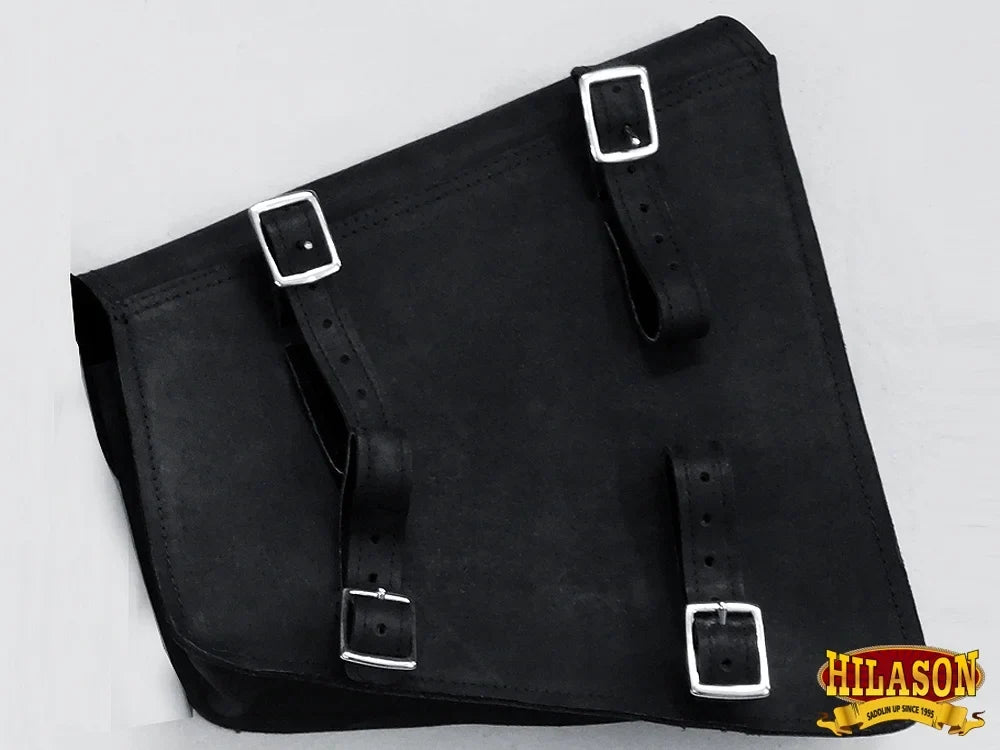 Saddle Rigid Motorcycle Bag Leather Western Solo 15HS Bike Side Flap Right