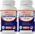 Tablets - 60mg Melatonin Non-GMO, Flavor Dissolve Forming Bottles) (2 Vitamatic Tablets Free Non-Habit 60 - Vegan Fast - Berry Natural Gluten