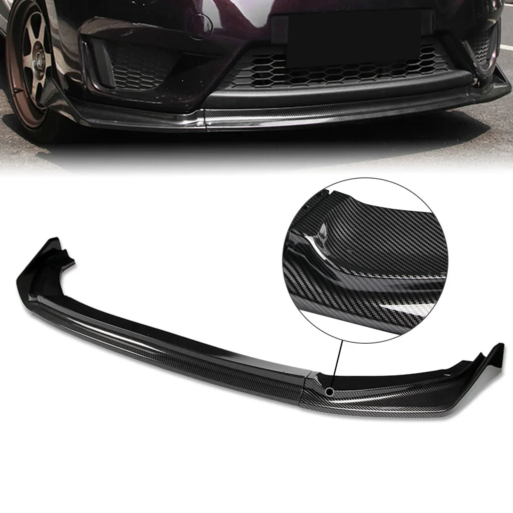 Honda 2017 Stabilizers Front Fiber DNA Lips Bumper 3Pcs 2014 Fit to w/Vertical 2-PU-669-PCF Carbon Kit Body Look Guard Motoring For
