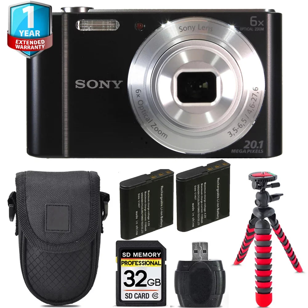 Warranty Digital Cyber-shot Sony + Kit Camera Case +Tripod 1 + -32GB DSC-W810 Yr