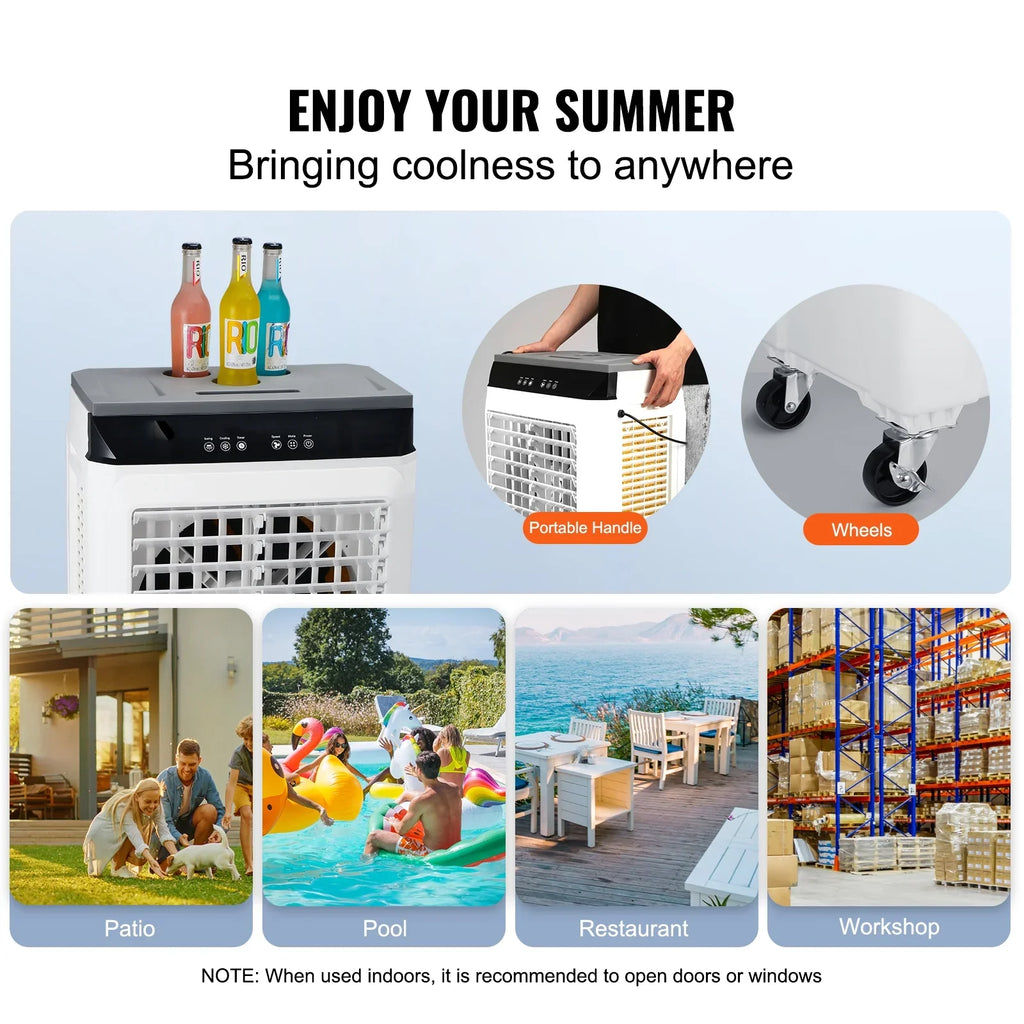 Timer Gal Humidifier SKYSHALO 7 12h Cooler CFM Evaporative 3-in-1 Air Swamp 2100 Cooler