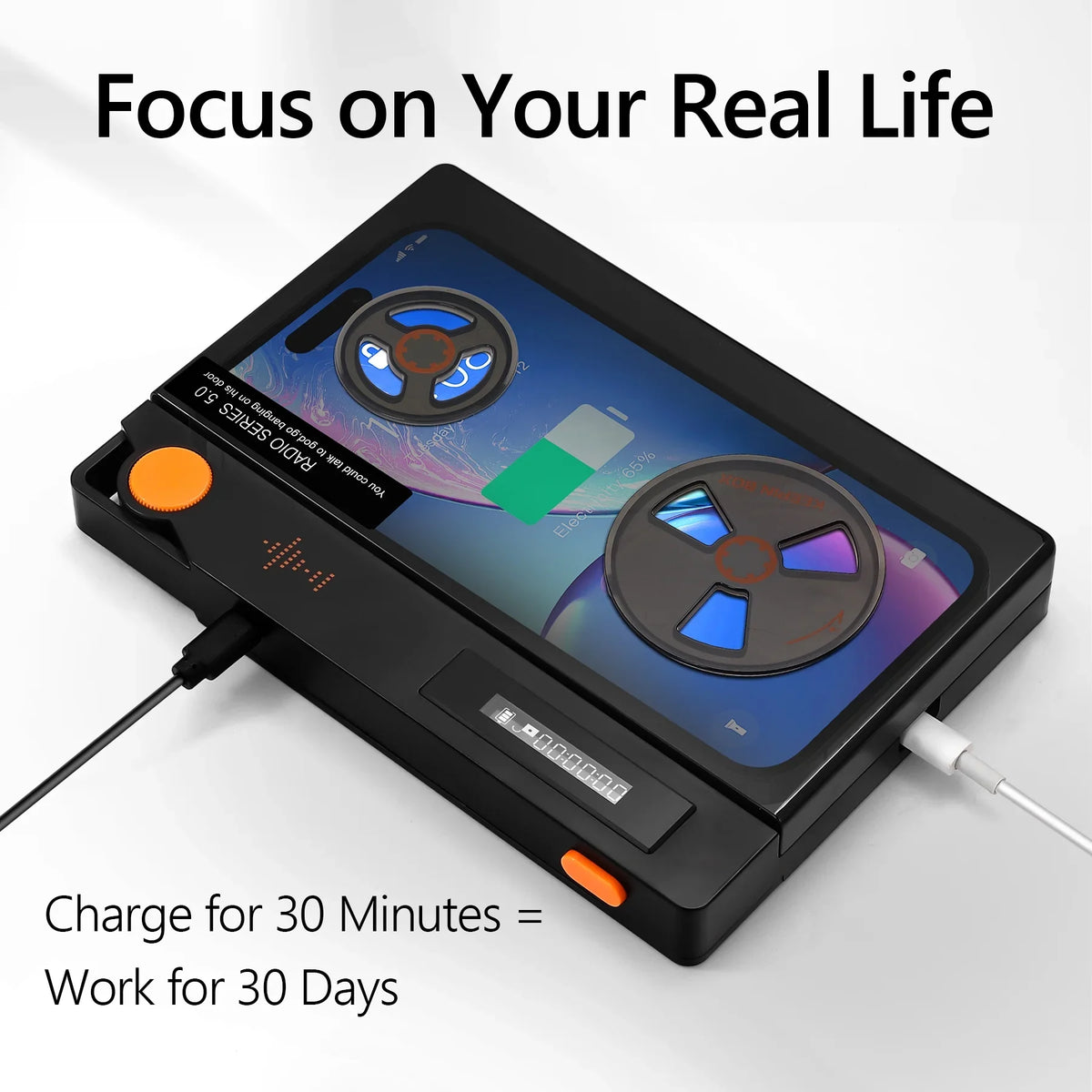 Phone to Timed With Cell Screen) Lock Focus (L Prevent Real Phone Timer, 6.7x3.5x0.7, for Life Black-One Cover, Semi-Transparent Phone Portable Lock on Box with Box Help Addiction,