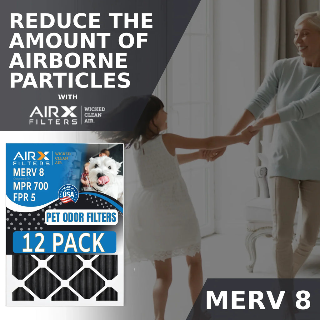Comparable Filters AIR. FILTERS - Furnace 8 Pack AIRX in to 14x24x1 700, FPR 5, WICKED by Odor Filters Filter MERV Rating, Air Pet of MPR Made Retention CLEAN USA 12