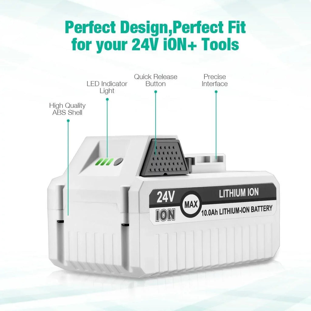 iON+ 24VBAT-LTX for for 24VBAT-LTE with and 24VBAT Joe iON+ 24V Snow System Compatible All Sun Snow Joe 24V-X2-SB18 Li-ion 10000mAh Blower Battery 2Packs Joe Cordless 24VBAT-LT 24V 24VBAT-LTW Battery