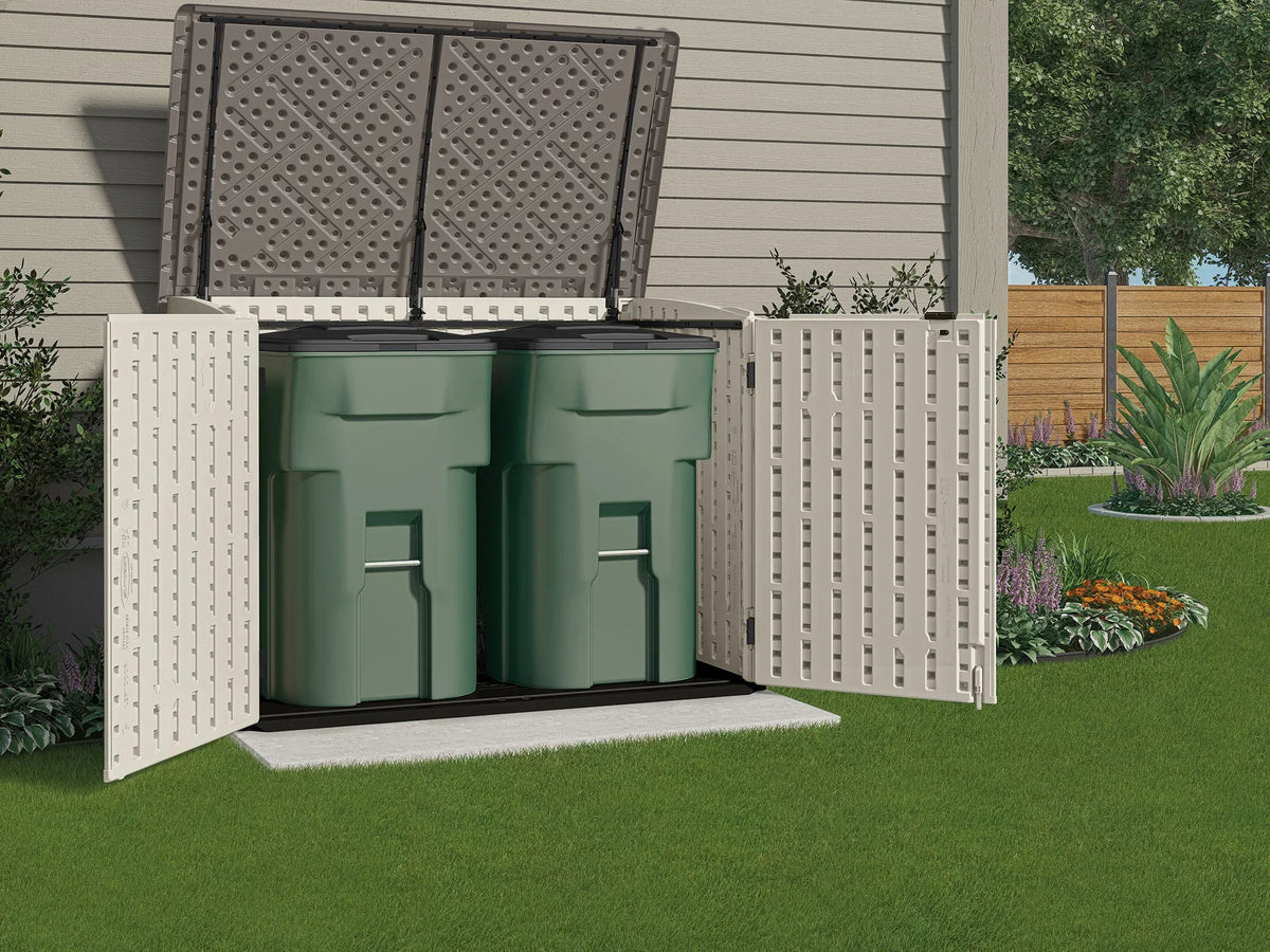 in H in and Shed, Storage Plastic W Gray, Suncast 70.5 44.25 Off-White in D 52 x x