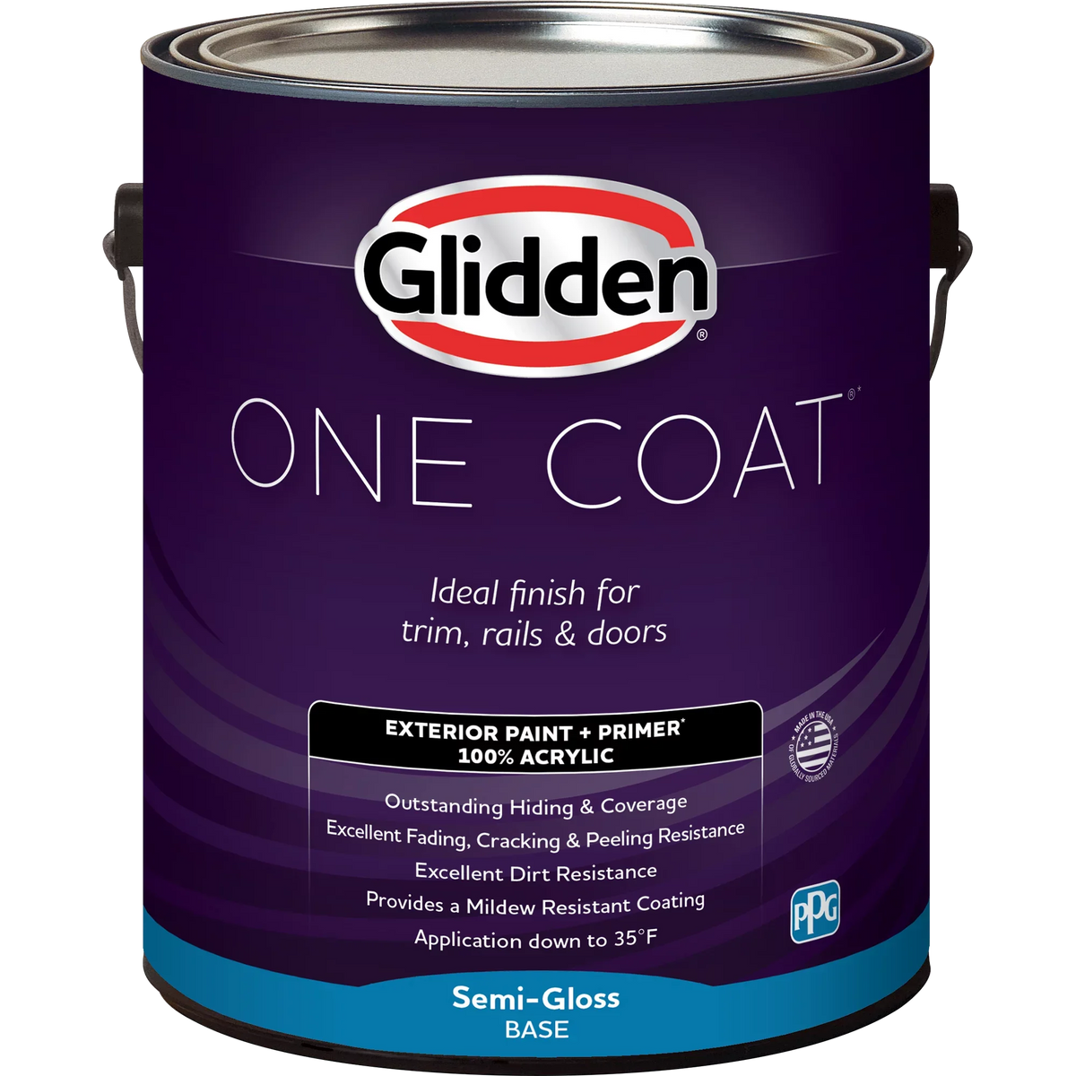 Exterior Essential Paint Orange, Semi-Gloss, Orange / One Coat Gallons Glidden Primer + 5