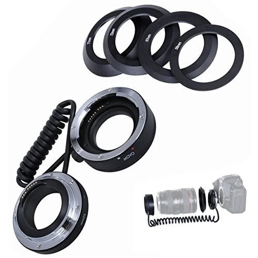 Photo 7D, SL1, DSLR T3i 5D, Reverse T6s, 80D, for T6i, Cameras 70D, Lens 50D, T5i, Rebel EOS Macro T5, & Converter Movo AF Mount 1D, Digital 60D, T4i Canon 6D,