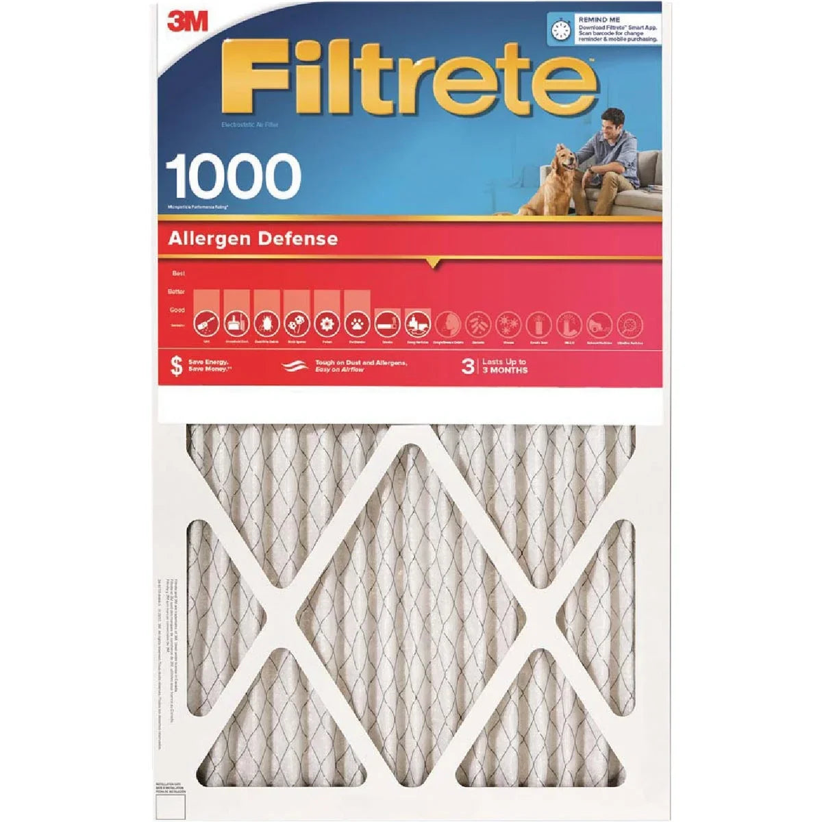 1000/1085 Allergen Furnace MPR 1 16 Filtrete x 1 In. x In. In. 25 Filter PK, Defense