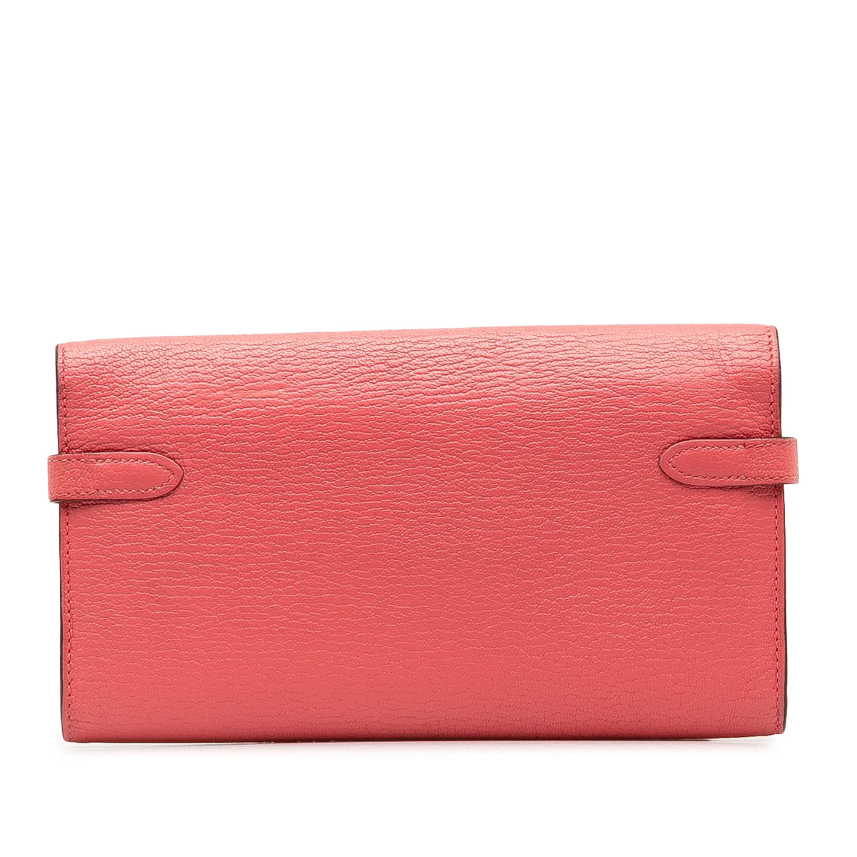 Kelly Wallet Leather Classic Pink (Good) Authenticated Unisex Chevre Long Pre-Owned Calf Hermès Wallets