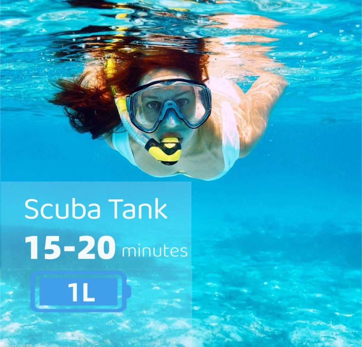 Scuba Underwater Scuba Kit Portable Tank Gear Mini 1L 32.8ft Reusable Deepest Diving
