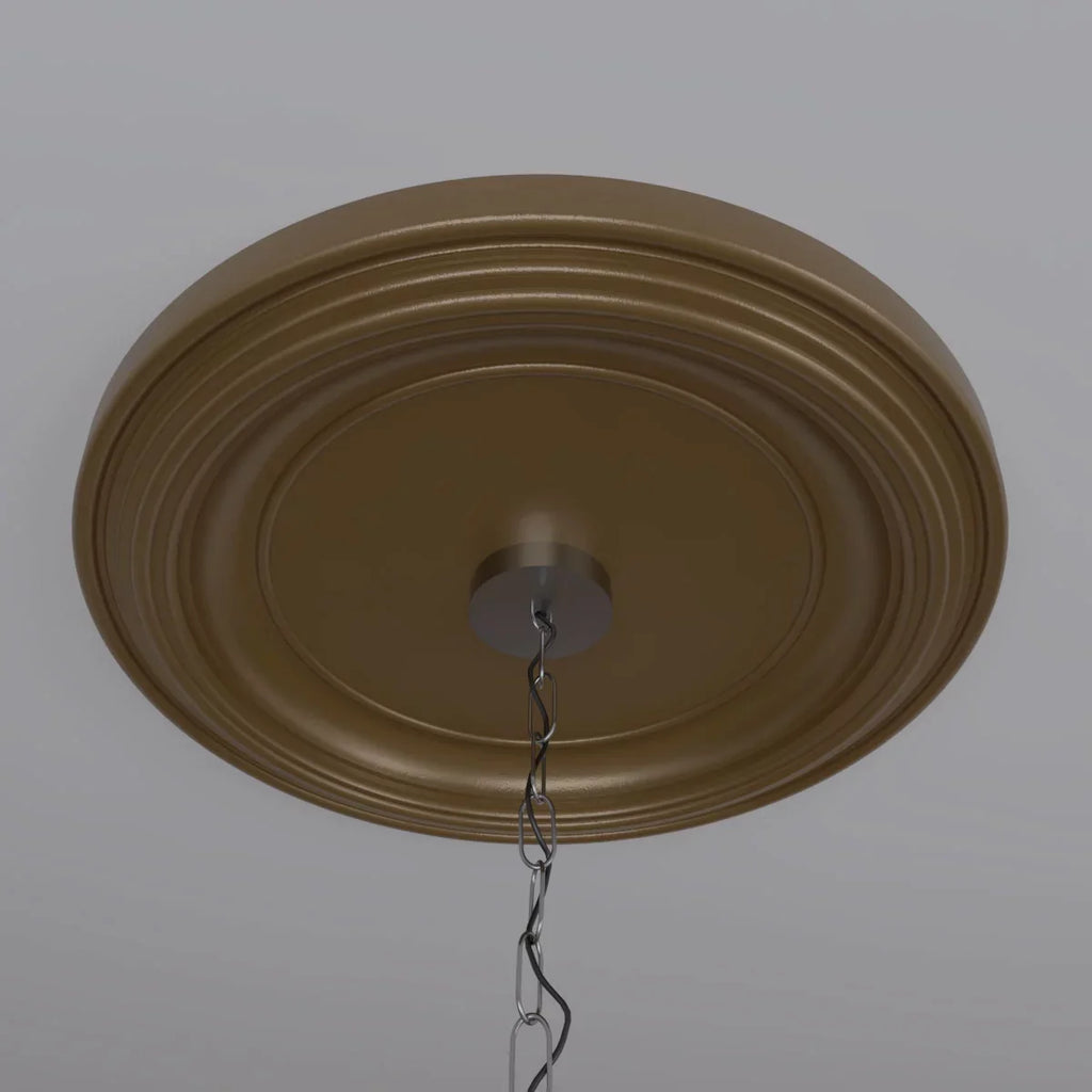 1/2"P 13 x up Metallic Rush 1/2"ID 1 22"OD Medallion to Thermoformed 3 Ekena (Fits Canopies Traditional x PVC Millwork Gold Ceiling 1/2"),