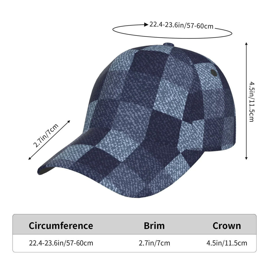 for Size Balery Buffalo Cap Activities Check) Workouts Dad and Running Seasons Baseball Adjustable Outdoor Gingham Hat(Blue All