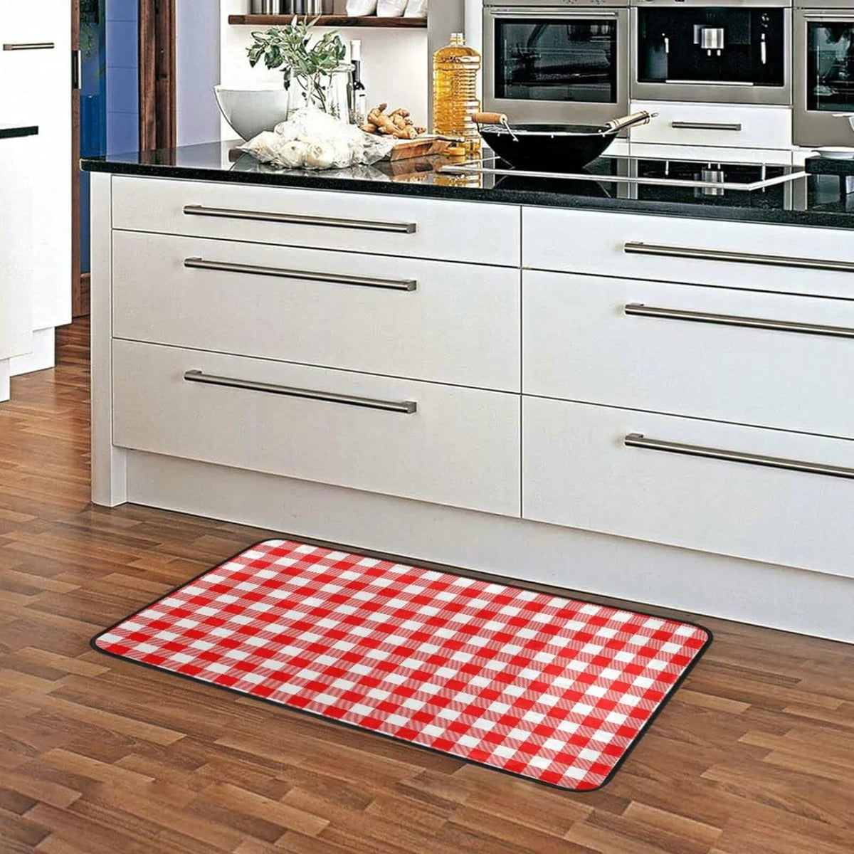 Kitchen Rug Plaid Kitchen White Mat Mat Washable Comfort for Anti-Fatigue Red Washroom 20 Floor Waterproof Kitchen Bedroom Slip 39 Non and Rug Bestwell inch x Sink