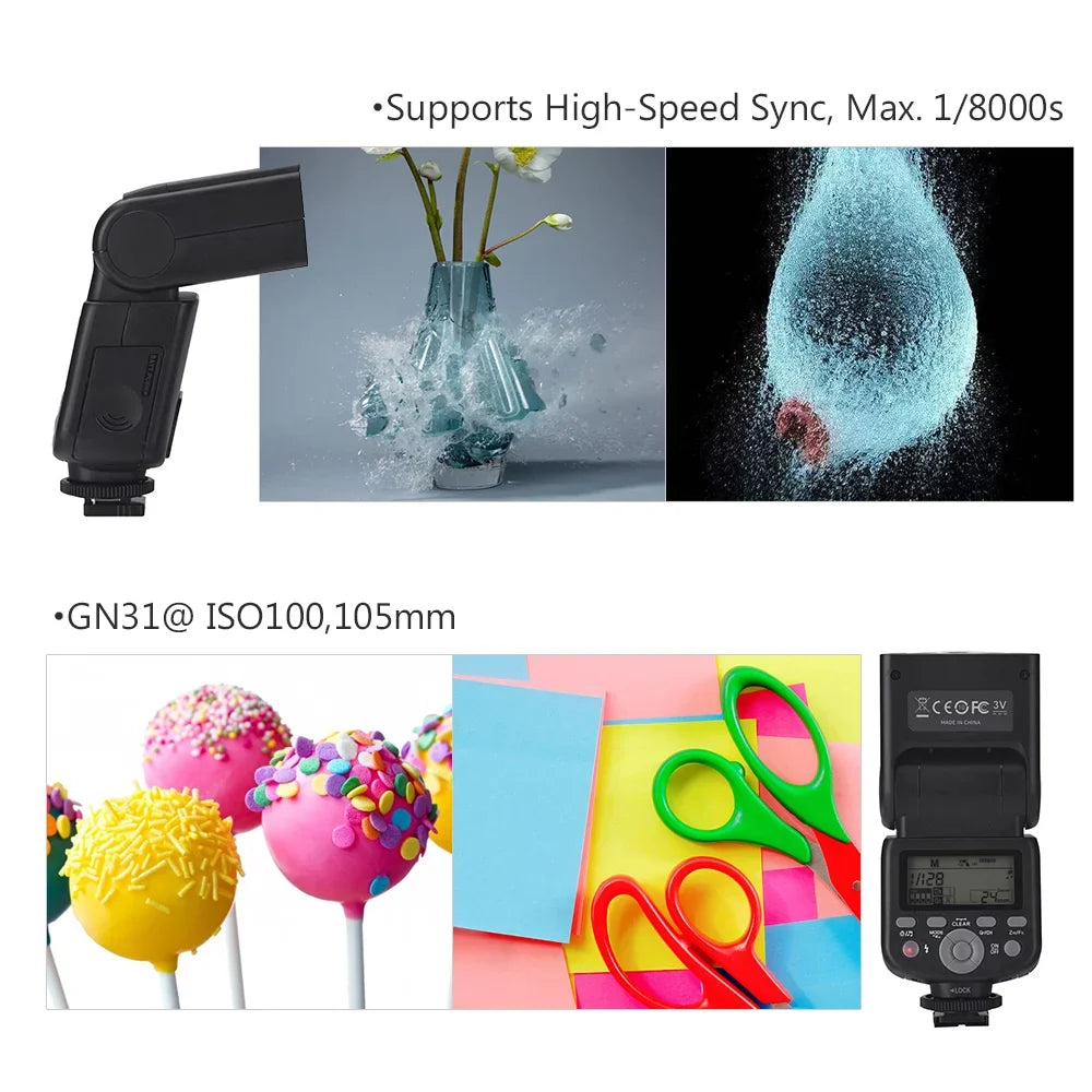 GN31 Flash A7R/ A6300/ II/ 18000s A99/ for YONGNUO A6500 A7/ Master Speedlite 5600K A6000/ A7S/ A77 YN320EX Slave Wireless TTL HSS A58/