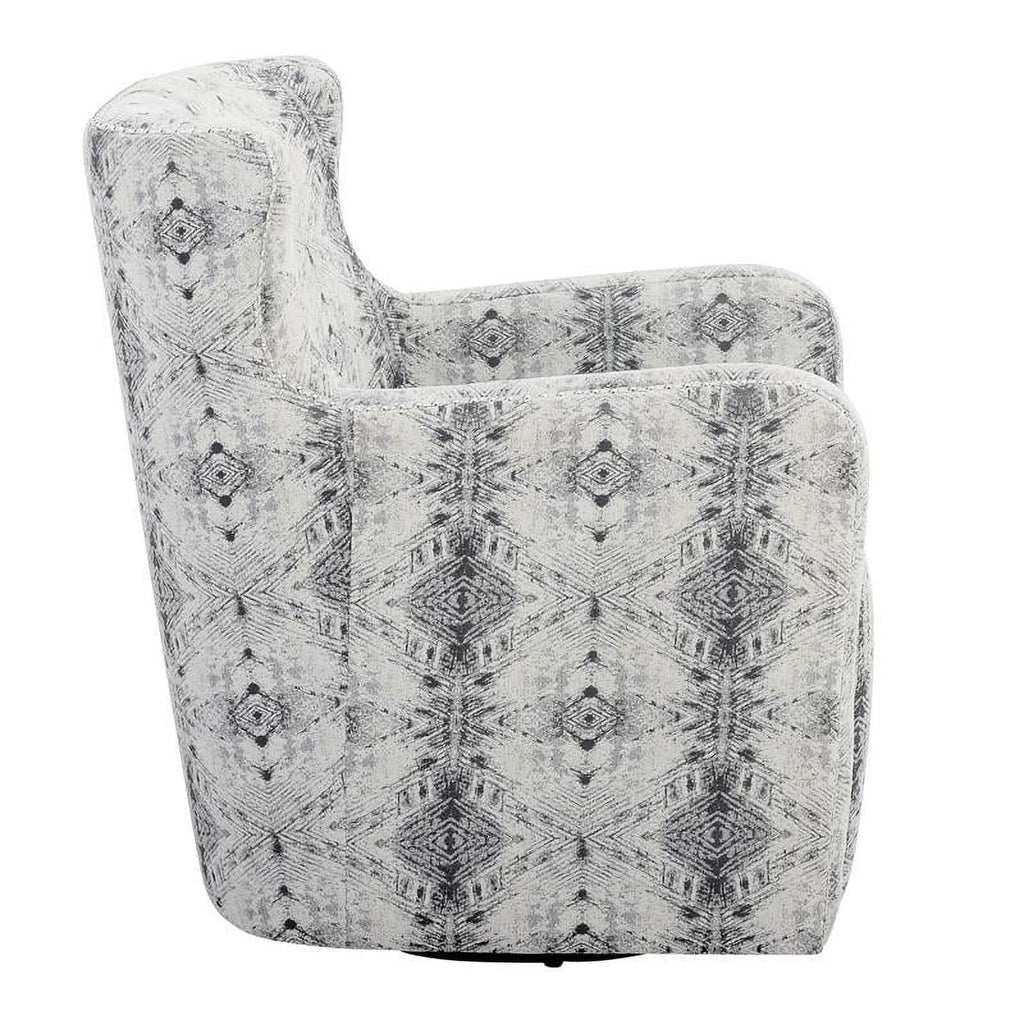 Swivel Lexicon White Contemporary Chenille in 30" Off Geometric Chair Lonita