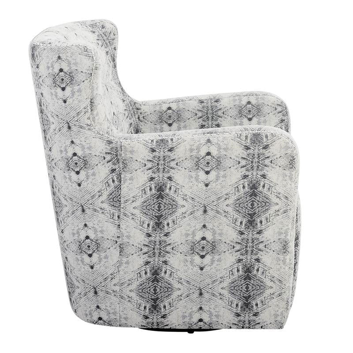 Swivel Lexicon White Contemporary Chenille in 30" Off Geometric Chair Lonita