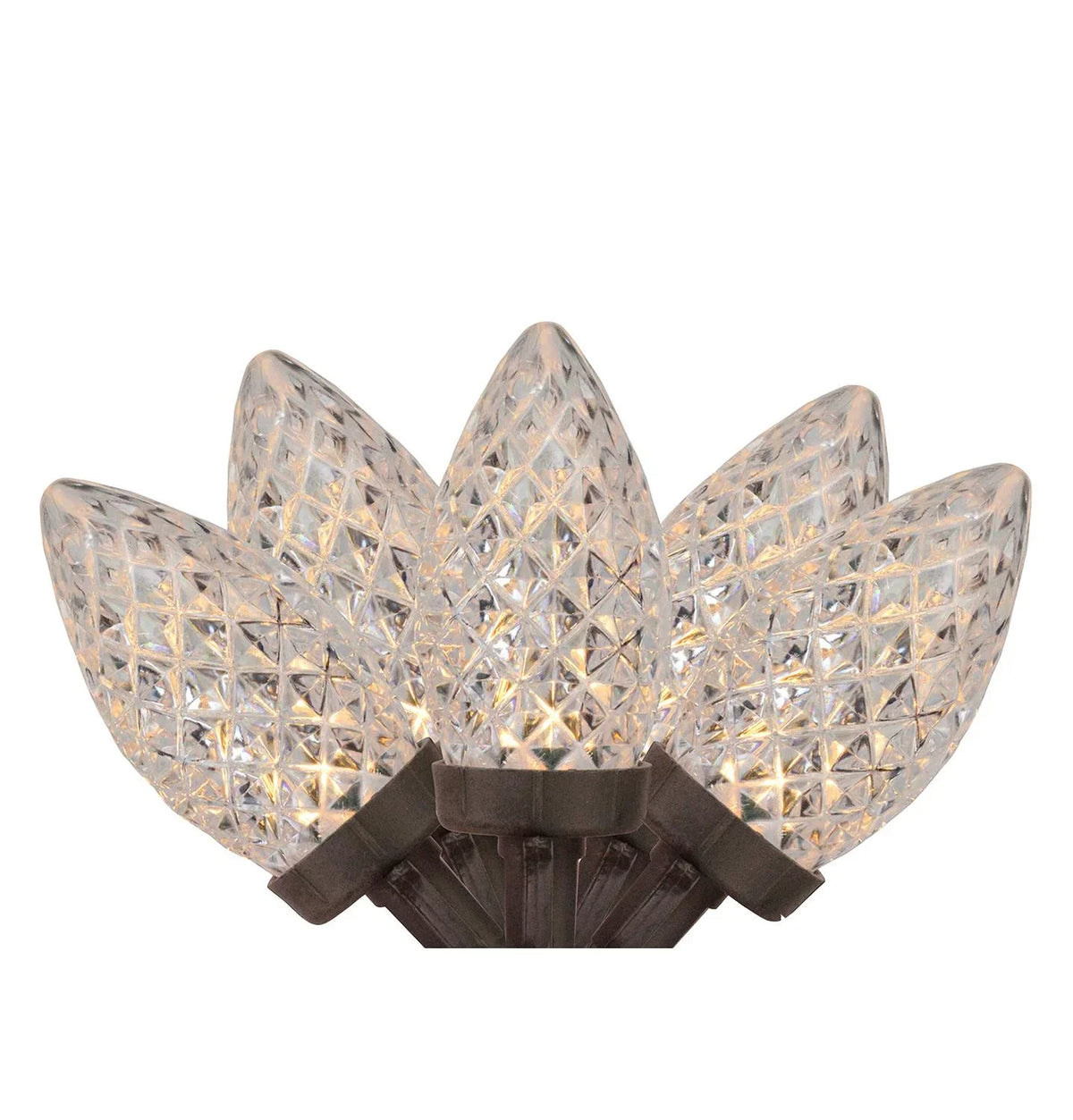 LED White C9 Faceted Christmas Lights 100