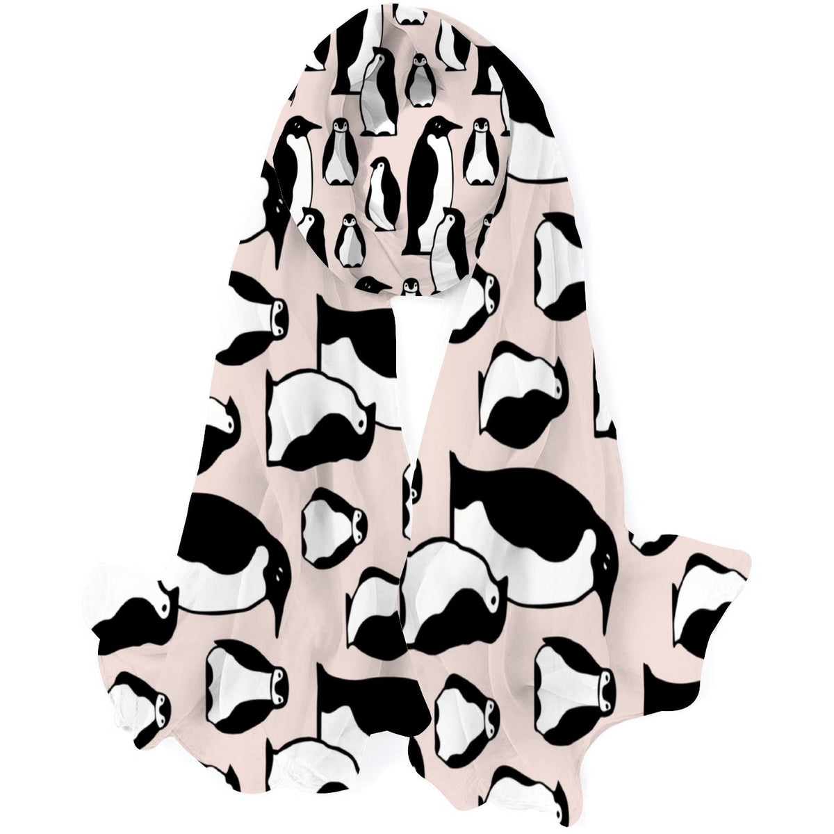 Headscarf Hair Packed Wraps FREEAMG Silk Sunscreen Large Scarf Penguins Gift for Neck Long Wraps Oblong Women Shawls