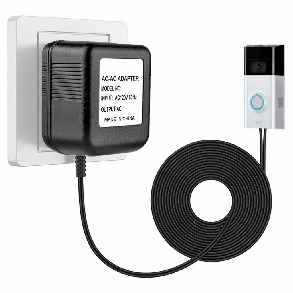 Adapter Doorbell Hello/Zmodo Compatible 18V AC-AC Replacement Power Plug Greet Nest ON Charger 8m/26ft FITE for