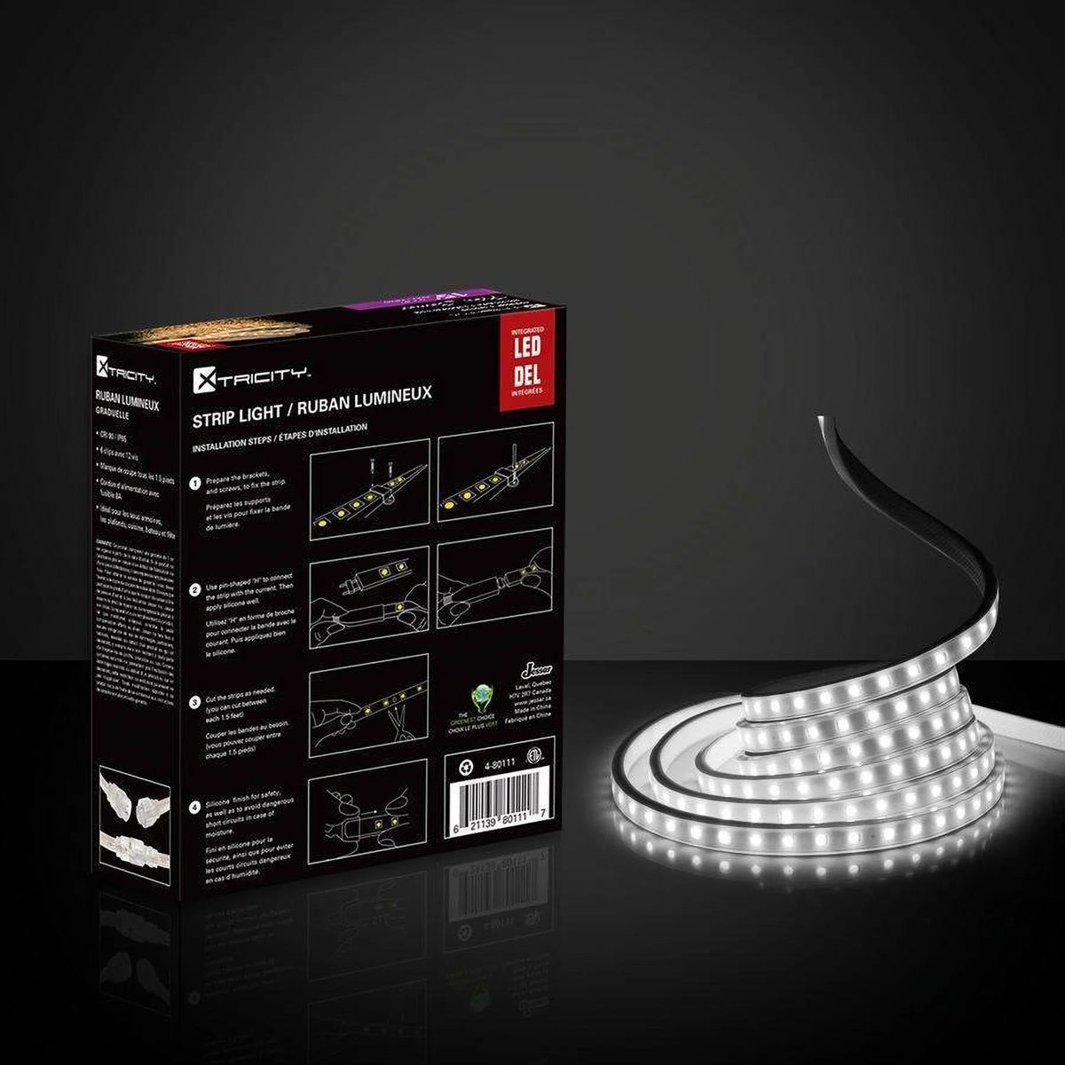 feet/8w-3'/120v/5000k/White Indoor led Xtricity 15 flexible and strip Outdoor