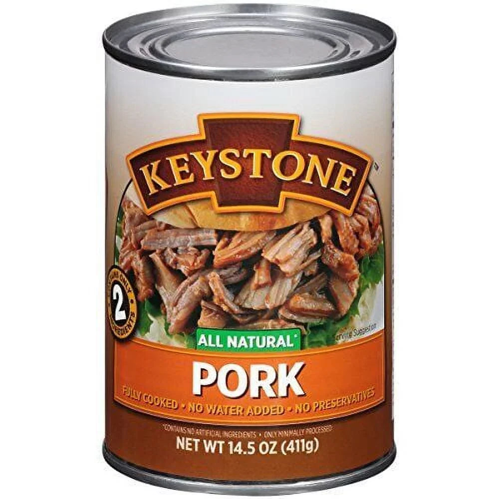 Ready Natural oz Pack 6 Food Can Backpacking Camping Survival Keystone to 14.5 Hiking Eat- All and Pork Pack) Cans Emergency For of (6