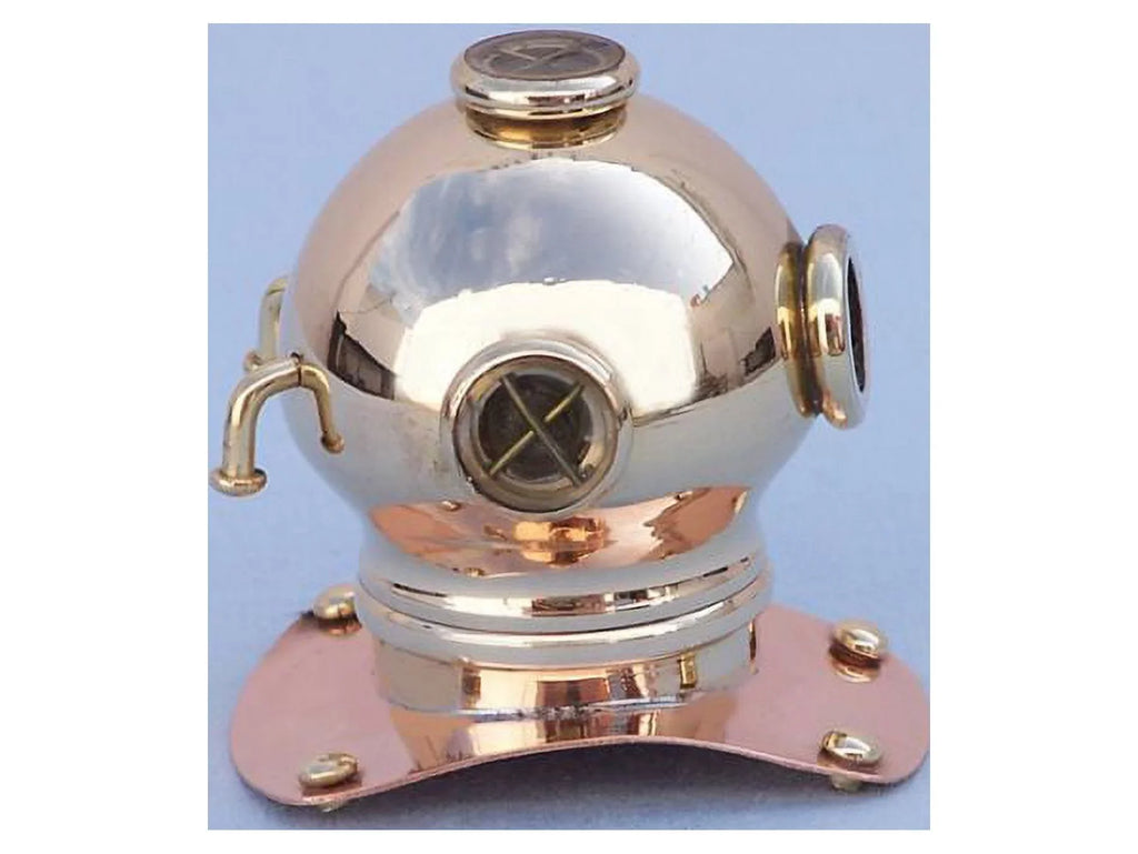 Handcrafted Paper Accent Brass-Copper in. Ships 3 Diving Weight Decorative Helmet Model