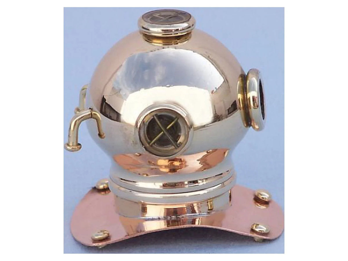 Handcrafted Paper Accent Brass-Copper in. Ships 3 Diving Weight Decorative Helmet Model