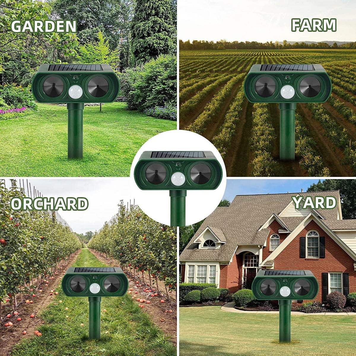 Raccoon Solar Repellent Cat Keep Animal Sensor Flashing Pack with Animal Dog Repeller Lights Ultrasonic & Deer Away Animal Outdoor Pest Fox PIR 2 Mouse to Repeller Deterrent Waterproof