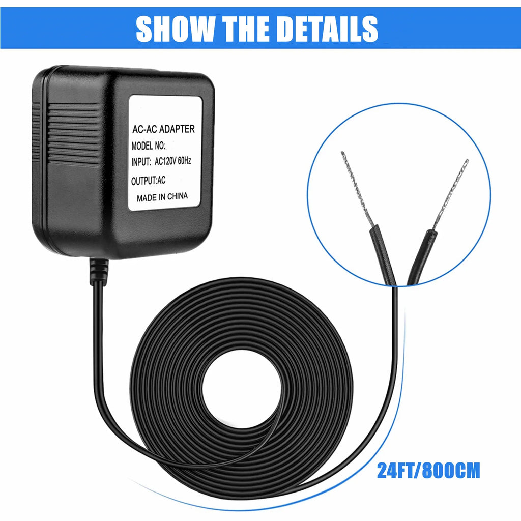Adapter Doorbell Hello/Zmodo Compatible 18V AC-AC Replacement Power Plug Greet Nest ON Charger 8m/26ft FITE for