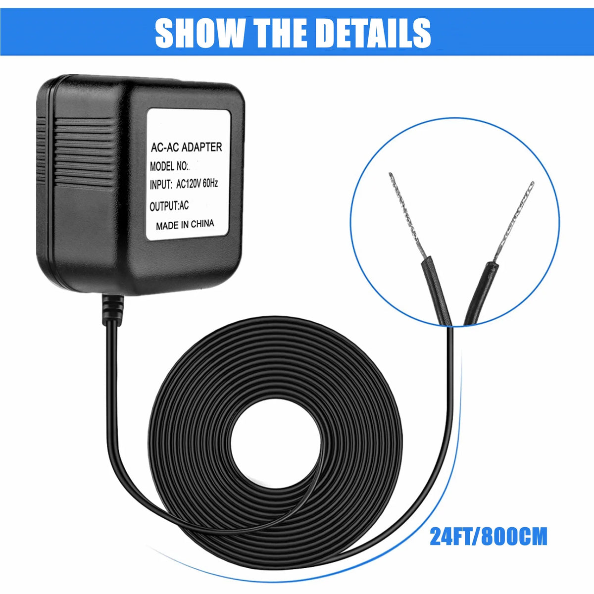 Adapter Doorbell Hello/Zmodo Compatible 18V AC-AC Replacement Power Plug Greet Nest ON Charger 8m/26ft FITE for
