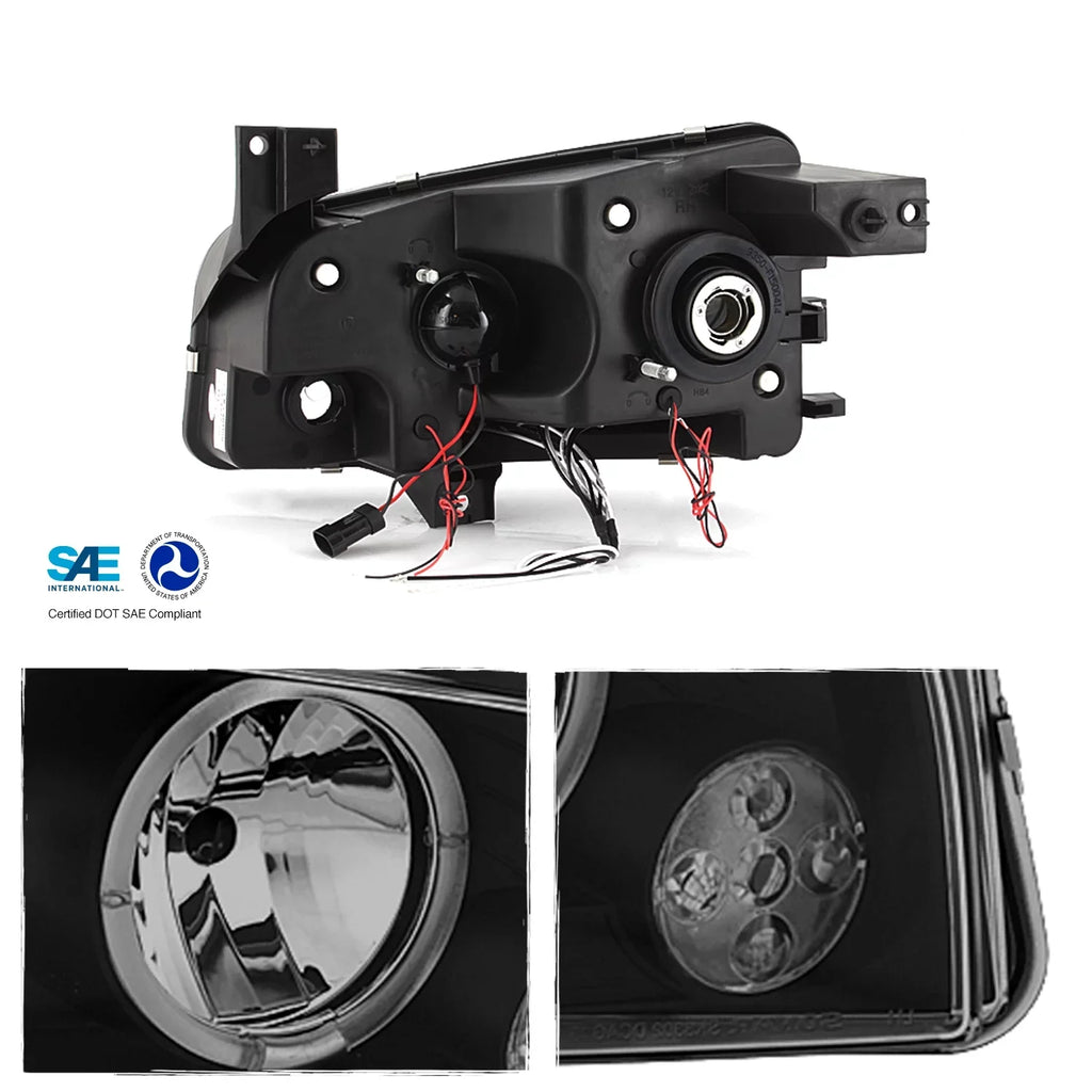 in Tail Black Housing Dodge Tail 2006-2008 Charger Headlights [LED Dual + Halo Smoke Lights AKKON + - Headlights]Fits