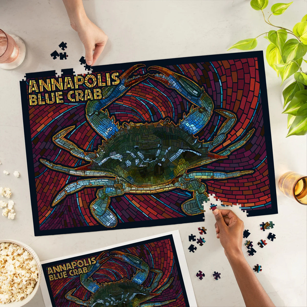 Puzzle, 1000 Crab Jigsaw Blue Annapolis, Mosaic Lantern Piece Maryland, Press