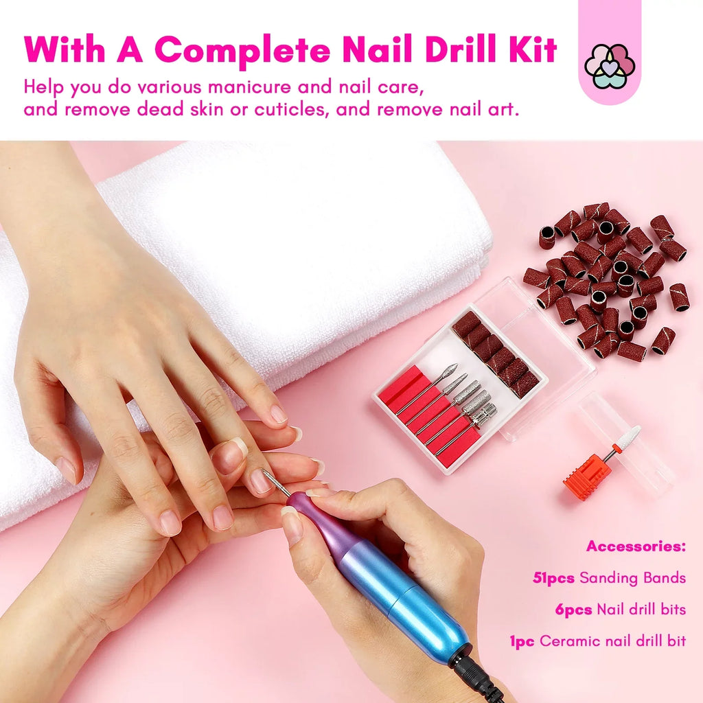Powder Top Kit Kit Electric Base Coat Liquids Drill Powder and Drill and Dip Set, with Saviland Oil Powder Dip - Nail Keratin Nails 30 Cuticle Colors Dipping with Activator