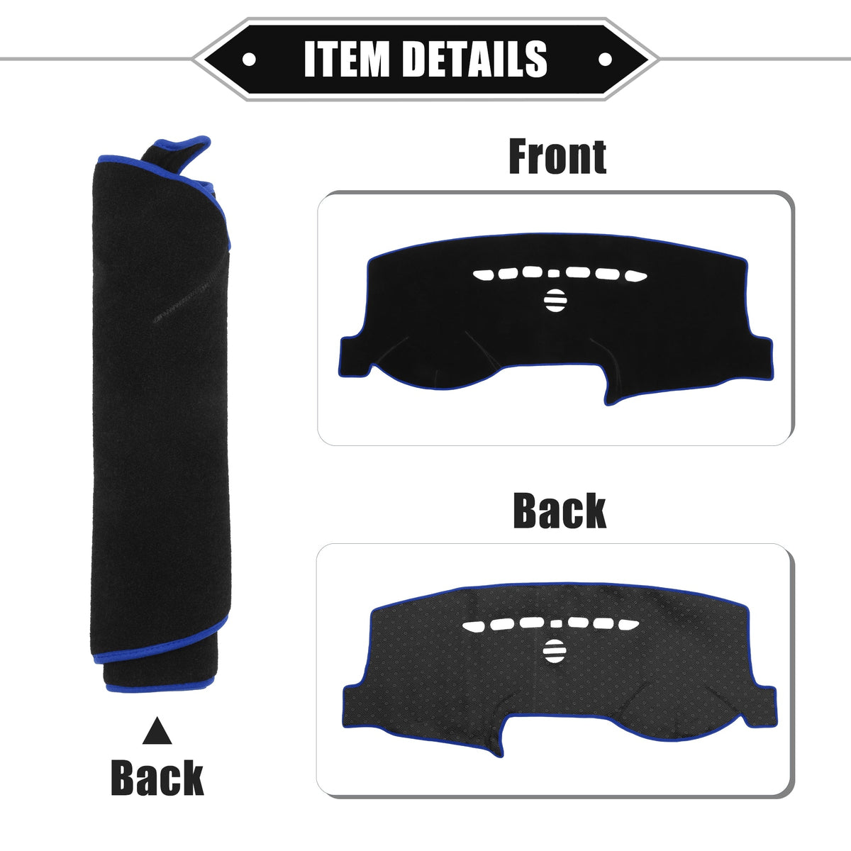 Dashboard Ford Car Unique Cover Bargains for Center Protective Polyester Console Fusion Mat 2013-2021 Blue Compatible