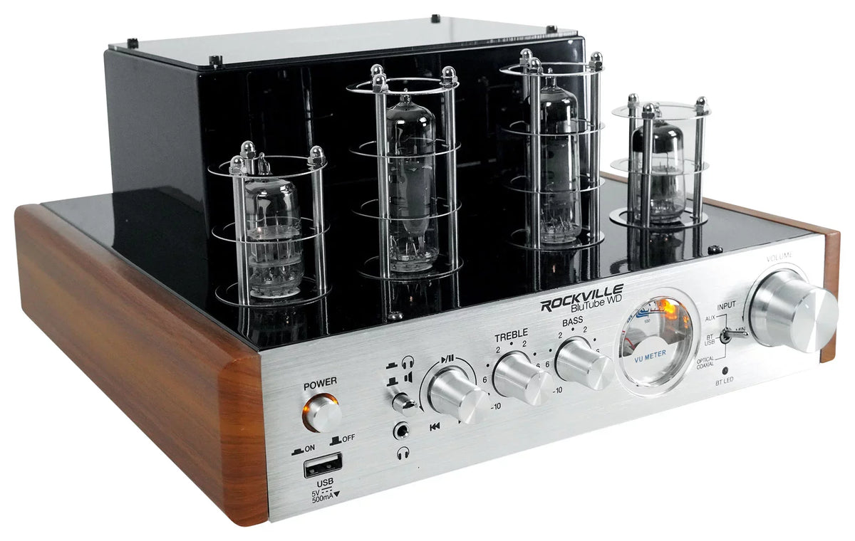 Bluetooth Rockville Tube WD Receiver Amplifier/Home Tower (2) + Speakers BluTube